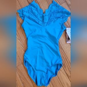 COPY - Girls Fashion Dance Leotard. SZ Petite Adult. Sky Blue
